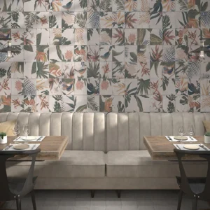 porcelanato para piso y pared estilo biofilia decor samui 20x20 multicolor